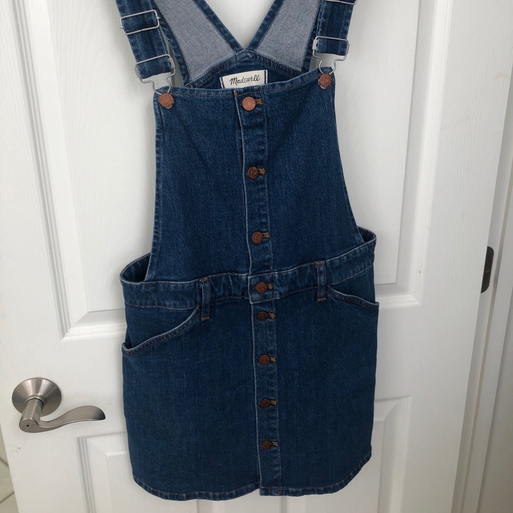 Madewell denim short overalls